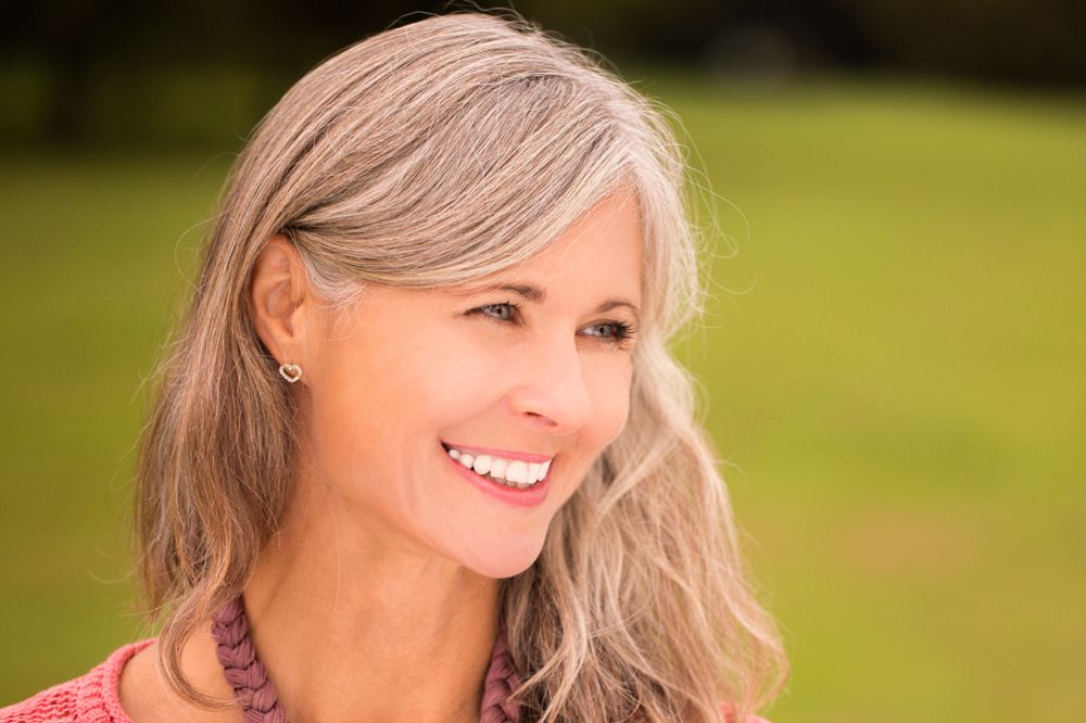 Human Growth Hormone Hair Growth Smiling Older Woman