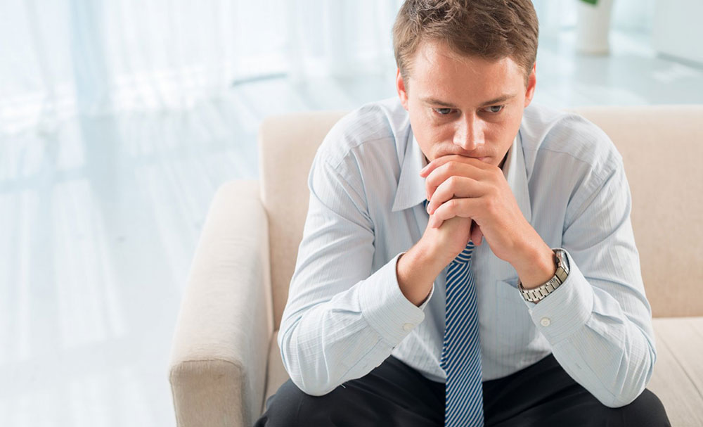 Before and After Testosterone Therapy Sad Man
